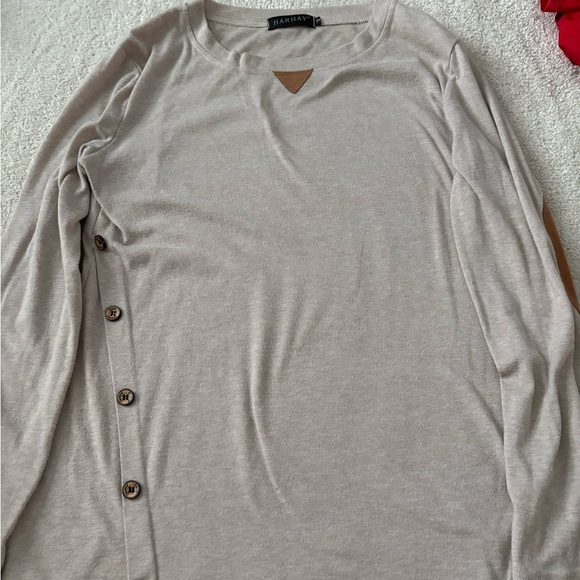 Harper Long Sleeve Beige Top - Picture 1 of 1